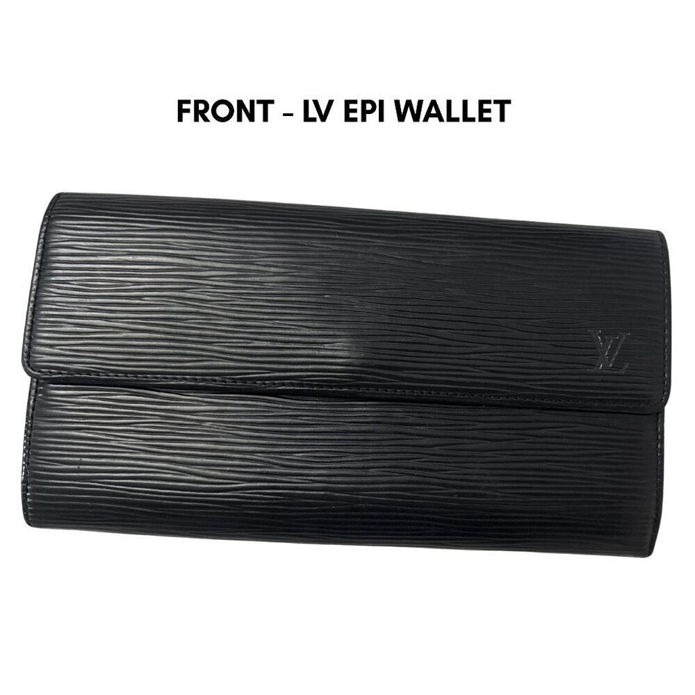 LOUIS VUITTON Epi Sarah Wallet (Black)